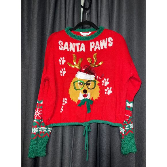 Ugly Christmas Sweater Sweaters - Ugly Christmas Sweater Xmas Size XL Crop